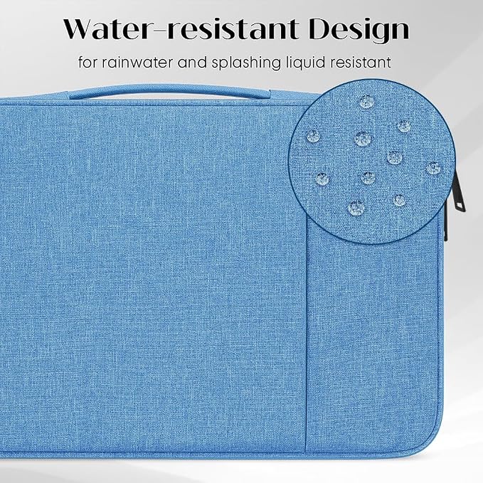 ProElife 13-Inch Laptop Sleeve Case for 2026-2024 MacBook Air 13.6 inch M5/M4 & MacBook Neo 13'' A18 Pro/iPad Pro M5 13-inch Accessory Traveling Water-resistant Bag Portable Carrying Case (Light Blue)