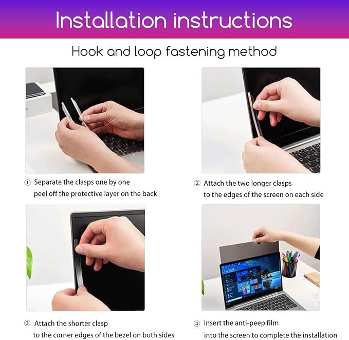 16" Privacy Screen Protector | 9H Tempered Glass with Anti-Blue Light & Anti-Glare | Universal Fit for HP, Dell, ASUS, Samsung, Lenovo, Acer, MSI 16:10 Laptops (Wide-Angle Privacy + Eye Comfort)"