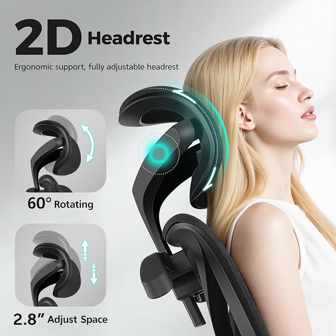 Ergonomic Office Chair High Back Desk Chair with Lumbar Support, Breathable Mesh Computer Chair with Adjustable Armrests Height, Reclining Big and Tall Gaming Chair for Home Office(Black 10Pack)