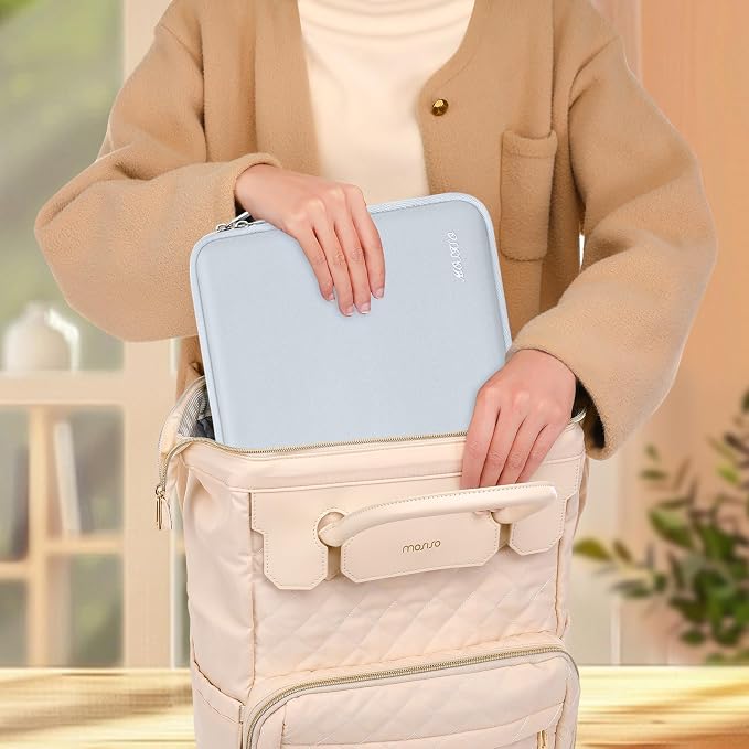 MOSISO Laptop Case 13.3 inch, 13-13.3 inch Laptop Sleeve Bag Compatible with MacBook Air/Pro 13/Pro 14 M5 M4 M3 M2 M1, HP Dell ASUS Lenovo, Neoprene Computer Sleeve Bag with Small Case, Baby Blue