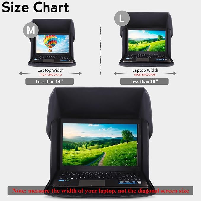 Laptop Sun Shade,Laptop Sun Shade for Working Outside,Foldable and Portable Screen Sun Glare Shield Sleeve,Outdoor Computer Cover,Privacy Protective Hood Sunshade Bag15-16inches (Patent Pending)