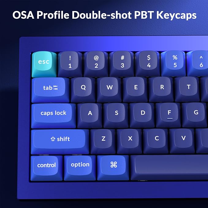 Keychron Q4 Wired Custom Mechanical Keyboard, QMK/VIA Programmable Macro, Full Aluminum, Hot-Swappable Gateron G Pro Red Switch, 60% Layout Double Gasket Compatible with Mac and Windows - Blue