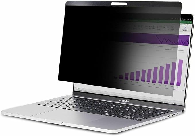 StarTech.com Laptop Privacy Screen for 15 inch MacBook Pro & MacBook Air - Magnetic Removable Security Filter - Blue Light Reducing Screen Protector 16:10 - Matte/Glossy - +/-30 Degree (PRIVSCNMAC15)