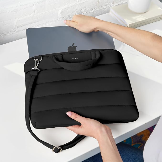Vandel 15-16 inch Laptop Carrying Case Sleeve with Strap, Shoulder Bag with Handle, 16 in Laptop Computer Bag for Women, MacBook Air 15 Inch Carrying Case, MacBook Pro 16, 15.6 in HP, Dell Messenger