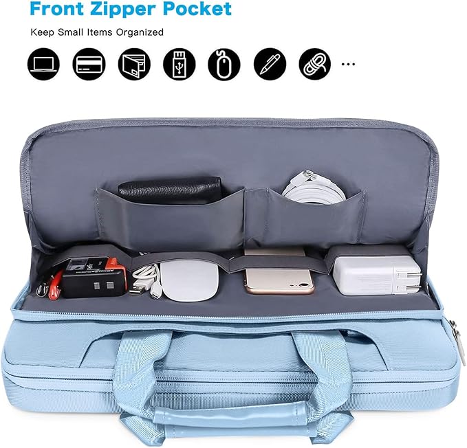 MOSISO 360 Protective Laptop Bag 15.6 inch, 15-16 inch Computer Bag Compatible with MacBook Air 15 inch/Pro 16 inch, HP,Dell,Lenovo,Asus,Notebook, Laptop Carrying Case with Strap&Handle, Airy Blue