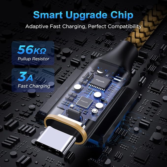 etguuds USB to USB C Cable 3ft, 2-Pack USB A to Type C Charger Cord Fast Charging for Samsung Galaxy A17 A16 A15 A26 A36 A56, S25 S24 S23 S22 S21 S20 S10 Note 20, for iPhone 17 16 15, Moto, Gold