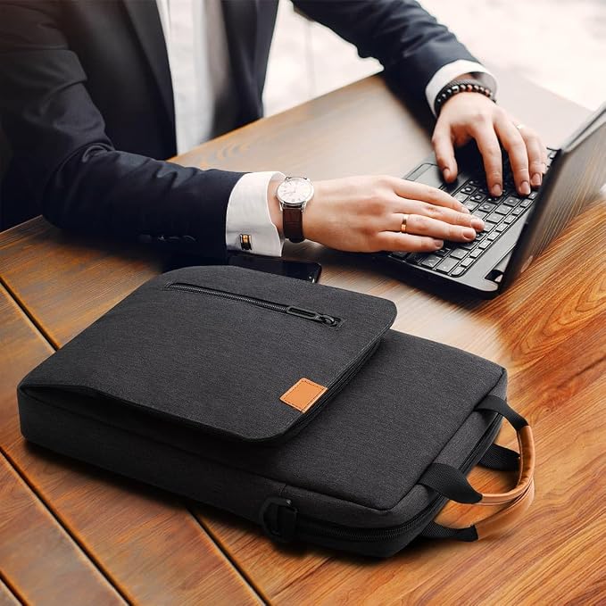Vertical Laptop Case Computer Bag for 14 Inch MacBook Pro M1 M2 M3 M4 M5 Computer Notebook, Waterproof Protective Lightweight Laptop Computer Cover Bag, Deep Gray