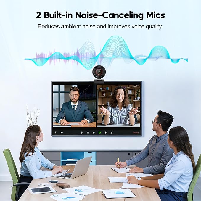 4K Webcam for PC - Computer Camera with PDAF USB Webcam with Microphone & Privacy Cover, 1080P@60FPS Streaming Camera, USB 2.0 Plug&Play, 8X Digital Web Cam w/ 78°View for Meeting/Zoom/Teams