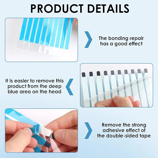 10 Pack Laptop Privacy Screen Adhesive Strips, Double-Sided Mounting Tape for LCD Display Repair, Tablet & Mobile Phone Screen Replacement, Easy Install Sticky Tape 220×8×0.3mm (White)