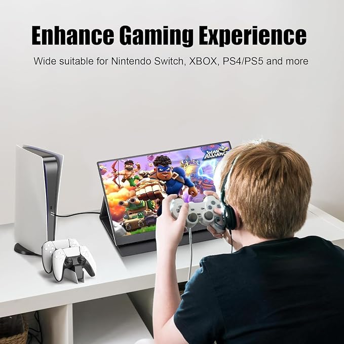 16" 2.5K 144Hz Portable Gaming Monitor 16:10 HDR Eye Careful,100% sRGB QHD2560x1600 Ultra-clear IPS Portable Monitor for Laptop with Built-in Speakers,External Second Screen for PC Phone Game Console