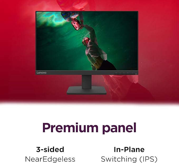Lenovo L22-4e - Office Monitor - 21.5" FHD IPS Display - 100Hz Refresh Rate - 4 ms MPRT - 99% sRGB - Raven Black - Tilt Stand