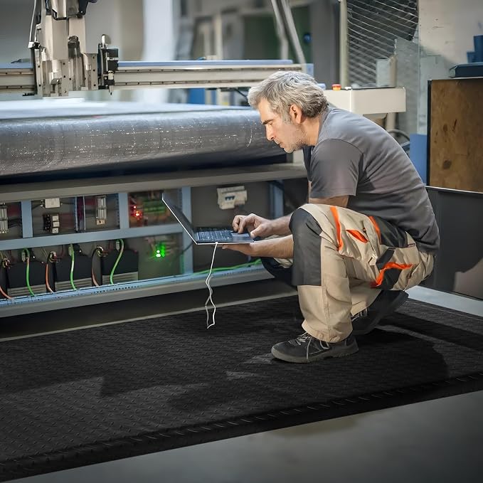 Anti Fatigue Mats Industrial 3' x 5' 15/16" Thick Ergonomic Standing Mat Commercial Kitchen Mat Heavy Duty Diamond Plate Shop Floor Mat Helps Relieve Back and Leg Soreness