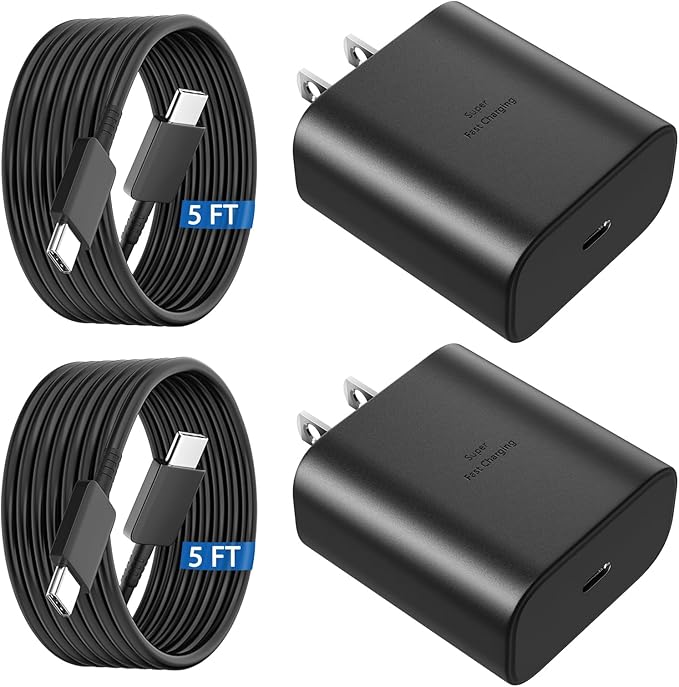 45W USB C Super Fast Charger Type C Charger Fast Charging Android Phone Charger Block with 5FT Type C Charging Cable for Samsung Galaxy S26 Ultra/S26/S26+/S25/S25 Ultra/S25+/S24 Ultra/S23 Ultra/S26