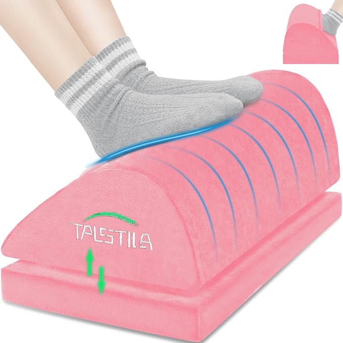 TALSTILA Foot Rest for Under Desk at Work, Under Desk Footrest, Ergonomic 2 Adjustable Heights Footrest, Footrest with Feet Warm Pocket, for Office Desk & Office Chair…