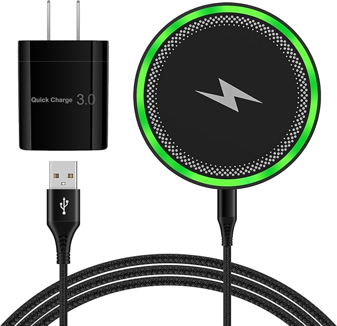 Samsung Wireless Charger Fast Charging Pad for Galaxy S26 Plus S26 Ultra S25 Ultra S25 FE/Edge S24FE S23 Z Flip/Fold7,Wireless Charging Station Cargador Inalámbrico Para for iPhone 17e 16 with Adapter