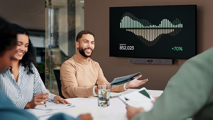 MeetingBar A25-031 - All-in-One 4K Video Conferencing Solution for Small Rooms with Triple 4K Cameras, 151° FOV, 8 Microphone Array, CTP25 Touch Panel, Compatible with Microsoft Teams and Zoom