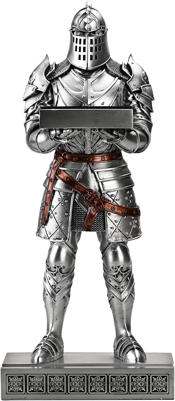 King's Guard Headphone Stand Watch Display Stand Jewelry Bracelet Necklace Holder Trays Towers Warrior Knight Mobile Phone Stand for Office & Home 12.20 Inch (Silver)