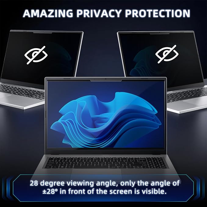 Nano-Adsorption Laptop Privacy Screen 15.6 inch 16:9, Removable Laptop Privacy Screen Protector, Anti Glare Blue Light Touchscreen compatible, Computer Private Filter