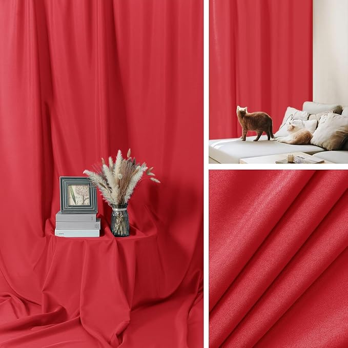 Sugargirl 10X10FT Bright Red Backdrop Background for Photography, Photo Backdrop Bright Red Screen Photo Booth Backdrop for Photoshoot Party Video(1 Panel)