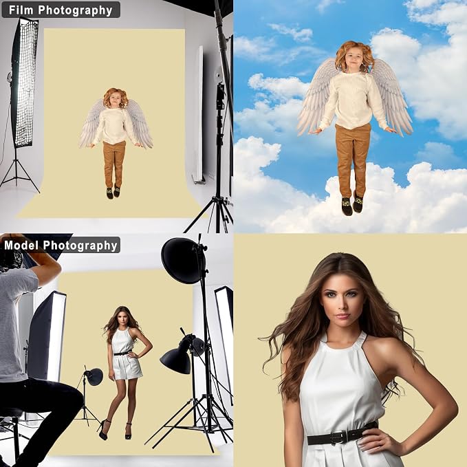 Tan Backdrop for Photoshoot Professional Photo Backdrop Background Curtain for Product Photography Portraits Wedding Party Live Streaming Video Recording 5X7 FT