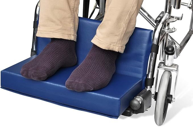 NYOrtho Wheelchair Foot-Rest Extender Elevating Pad - Leg Cushion Protector | Secures Easily with Quick-Release Strap Seat Widths 22" - 24", 2" Foot Platform - Made in USA