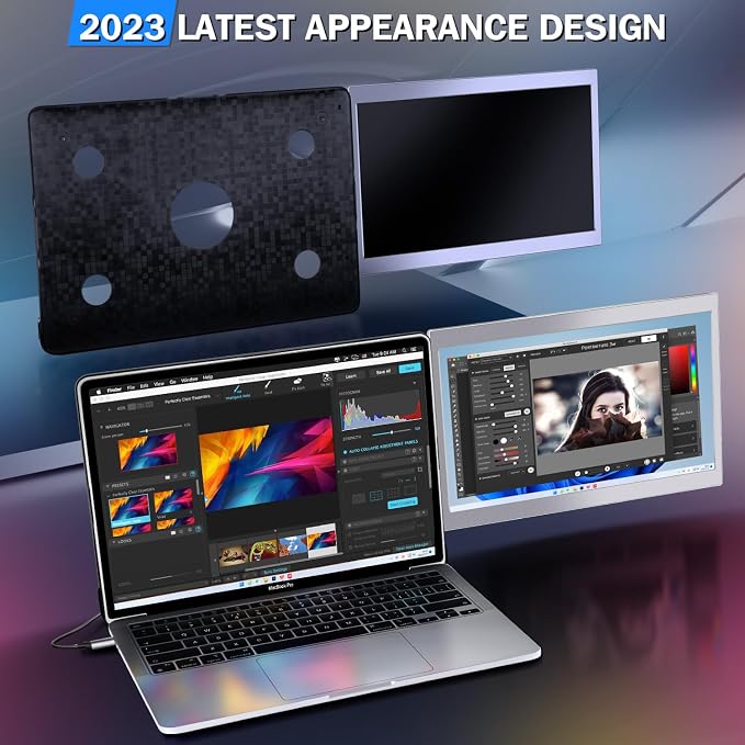 12'' Portable Monitor for Laptop Screen Extender for 14.2'' MacBook, Designed for MacBook Screen Extender FHD 1080P IPS Display Plug and Play P1M