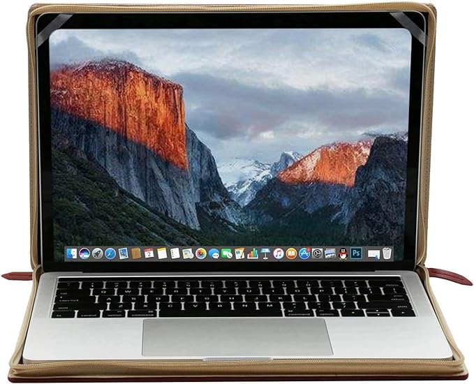 MOSISO Laptop Sleeve Case Compatible with MacBook Air 13 inch M4 A3240 M3 A3113 M2 A2681 M1 A2337 A2179 A1932 2025-2018/Pro 13 inch M2 M1 2025-2016, PU Leather Vintage Portfolio Cover, Wine Red