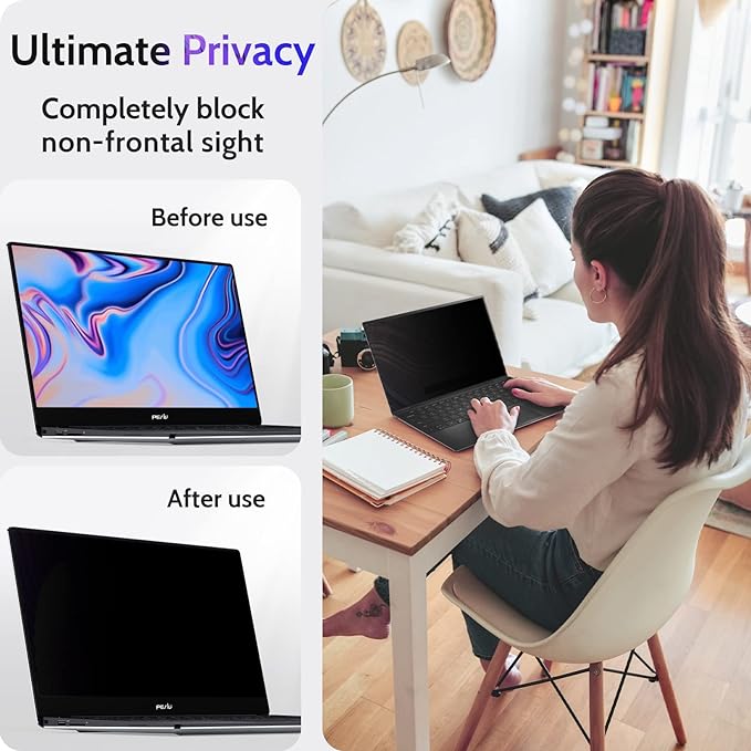 Peslv 17.3 Inch Laptop Privacy Screen Compatible With Lenovo Hp Dell Acer Asus Thinkpad Envy, 16:9 Aspect Removable Anti Glare Blue Light Filter Protector, 17.3inch Computer Monitor Security Shield