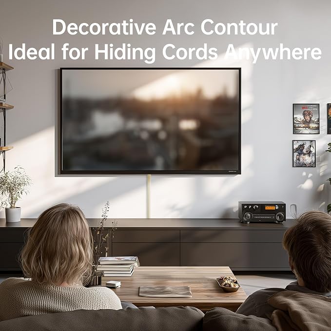Delamu 42.5in Adhesive Cord Hider Wall, Mounted TV Cord Cover Kit, Multiple Cable Raceways for Wall Corner, Wire Cover Hiders for 1-2 Cables, 1.18" W X 0.43" H, Beige