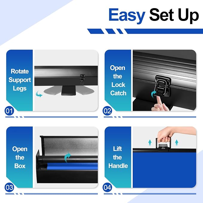 FUDESY 78.7 x 90in Large Collapsible Blue Backdrop Screen, Portable Retractable Pull Up Panel Wrinkle-Resistant Photo Background for Streaming, Video Conference, Photographic Studio