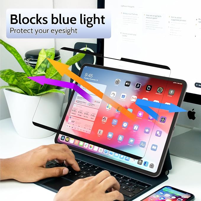 Peslv 2 Pack Magnetic Paperfilm for iPad Pro 11 Inch M4/M5 [2024/2025 5th/6th Gen], Feel Like Writing Drawing On Paper, Matte Removable Anti Glare Fingerprint Screen Protector Blue Light Filter