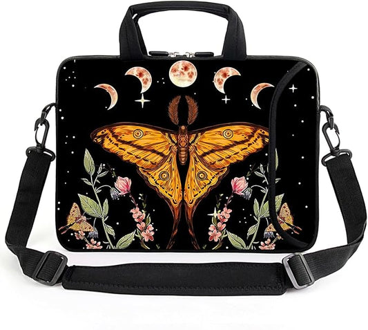 15" laptop sleeve laptop bag chromebook case adjustable shoulder strap with handle accessory pocket for men women (RYD-15-4)