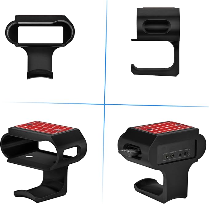 Under Desk Headphone Hanger Stand for Steelseries Arctis Nova Pro Wireless Headsets with Dock for the Wireless Base Station by Brainwavz (HPS02)