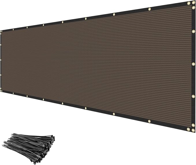 Privacy Fence Screen 6' x 241' Fencing Cover Heavy Duty Mesh Windscreen Cloth for Outdoor Garden Patio Backyard Chain Link Fence Brown