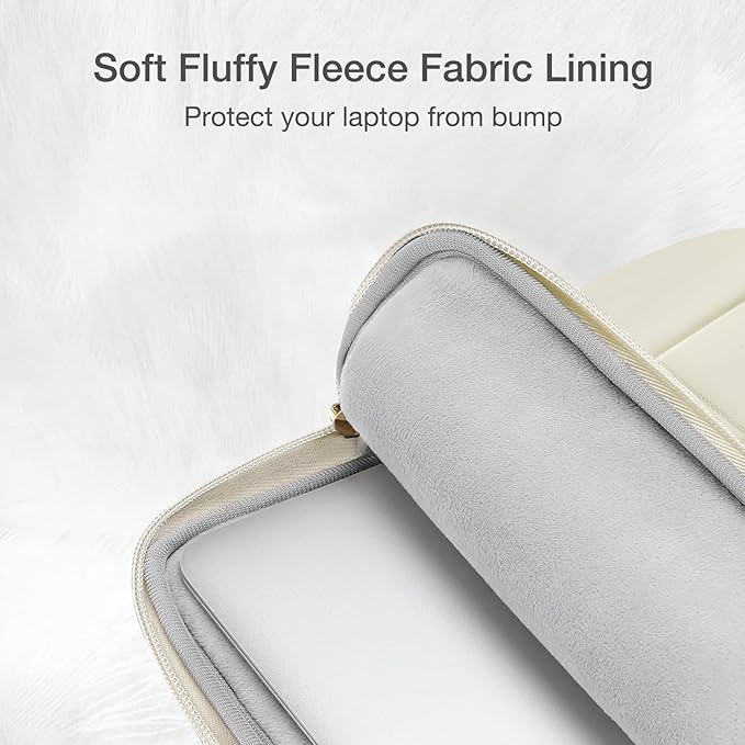 MOSISO Laptop Case 16 inch, 15-15.6 inch Puffy Laptop Sleeve Compatible with MacBook Pro 16 M5 M4 M3 M2 M1, HP Acer Dell Lenovo,Twelve Square Quilted Bag with Vertical Pocket&Small Case, Sand