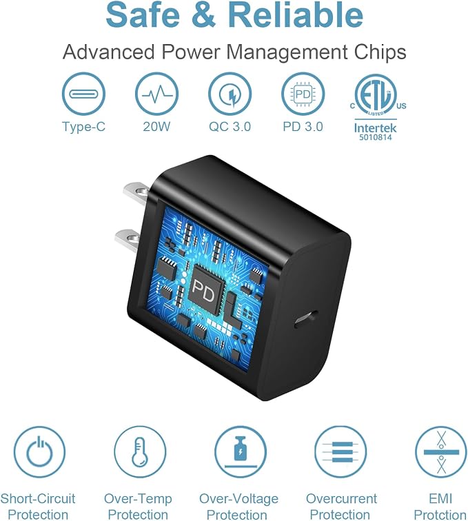iPhone 17 16 15 Charger Fast Charging Type C Chargers USB C Charger Block iPhone 17 16 15 Air Pro Max Chargers with 12FT Cable for iPhone 17/17 Plus/17 Pro Max/16/16 Plus/16 Pro Max/15 Pro Max(Black)