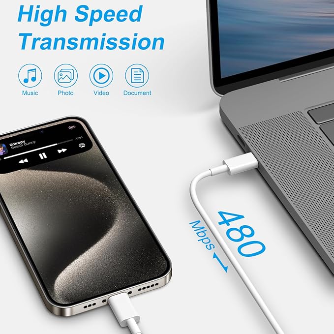 iPhone 17 16 15 Charger Fast Charging 10FT - 20W USB C Charger Block with 10FT Type C to C Cable Compatible with iPhone 17/17 Pro/17 Pro Max/Air/16/16e/15, iPad Pro, iPad Air (White)