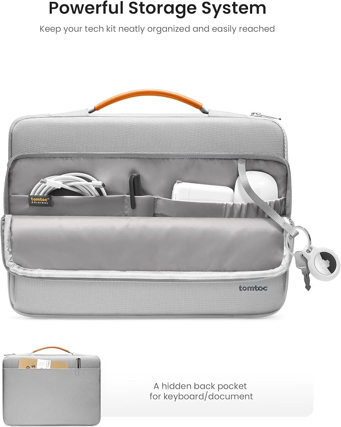 tomtoc 360 Protective Laptop Carrying Case Compatible with 14-inch MacBook Pro M5 Pro/Max (2026) A3426 A3427, M4/M3/M2/M1 Pro/Max, 12.9-13 Inch iPad Pro/Air, Water-Resistant Accessory Sleeve Bag