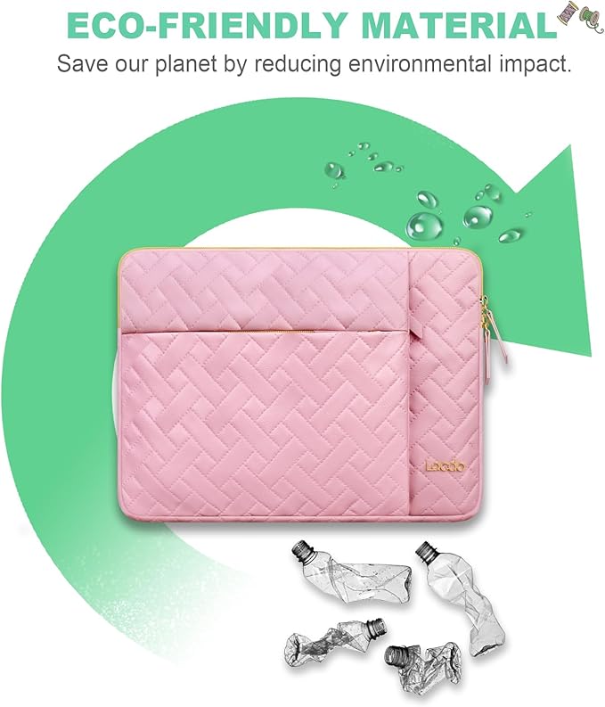 Lacdo Laptop Sleeve Case for 14 inch New MacBook Pro M5 Pro/Max A3426 A3427 (2026), M5/M4/M3/M2/M1 A3434 A3112 A3401 A3185 A2918 A2992 A2779, 13.8 inch Surface Laptop 7th Computer Bag, Sakura Pink