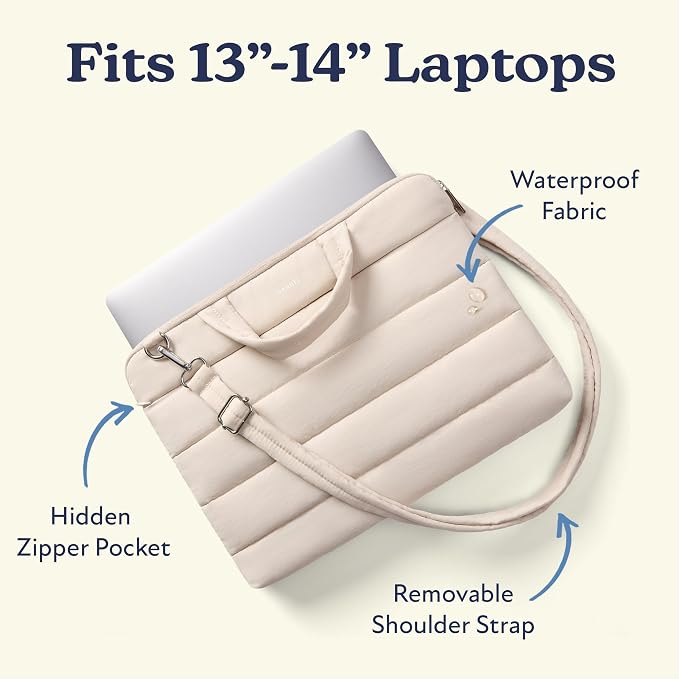 Vandel 13-14 inch Laptop Carrying Case Sleeve with Strap, Shoulder Bag with Handle, 14 in Laptop Computer Bag for Women, MacBook Air 13 Inch Carrying Case, MacBook Pro 14 in HP Messenger Carrier
