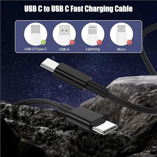3-Pack Black [3.3FT+3.3FT+6.6FT] 60W USB C to USB C Cable, Type C Fast Charging Cable for iPhone Air 17 16e 16 15 Pro Plus Pro Max，for Galaxy S25, for iPad Pro/Air/mini, for MacBook Pro/Air and More
