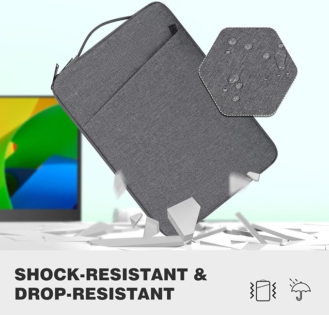 18.5 Inch Portable Monitor Case Protective Sleeve for InnoView VisionOwl Upperizon Usparkle Ingnok aimuonos Ingnok Motyeowe Cocopar EVICIV HONGO, 18-18.5" Portable Monitor Carrying Case Bag, Gray