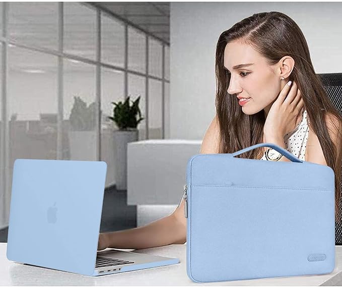 MOSISO Compatible with MacBook Pro 14 inch Case M5 2026 M4 M3 M2 M1 2025-2021 A3427 A3426 A3434 A3112 A3185 A3401 A2918 A2992 A2779 A2442, Case&Bag&Keyboard Skin&Webcam Cover&ScreenFilm, Airy Blue