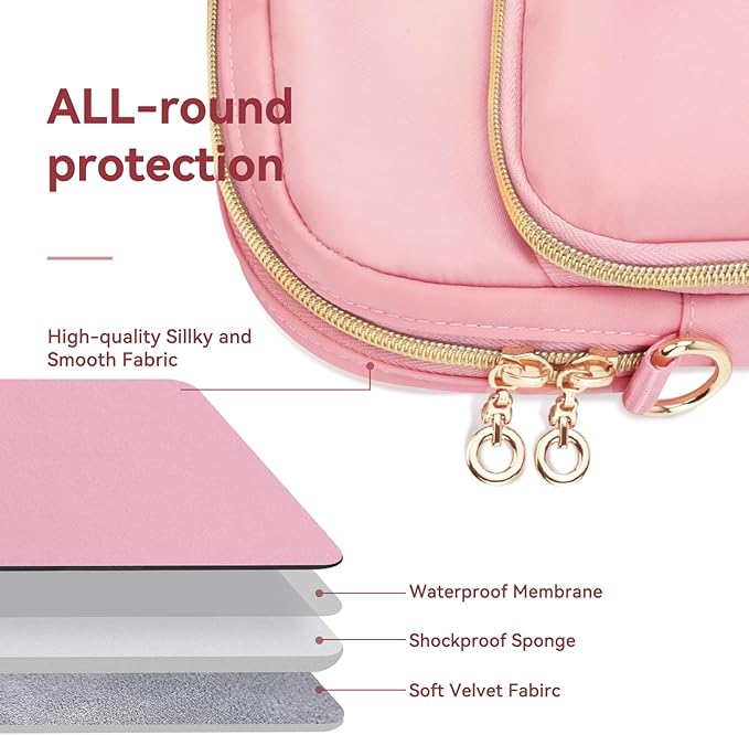 17 17.3 Inch Laptop Case Bag Women Men Compatible with HP OmniBook Envy Omen Pavilion/Dell Inspiron Precision/LG Gram/Yoga ThinkPad, Messenger Carrying Briefcase Computer Bag 18 inch, Pink