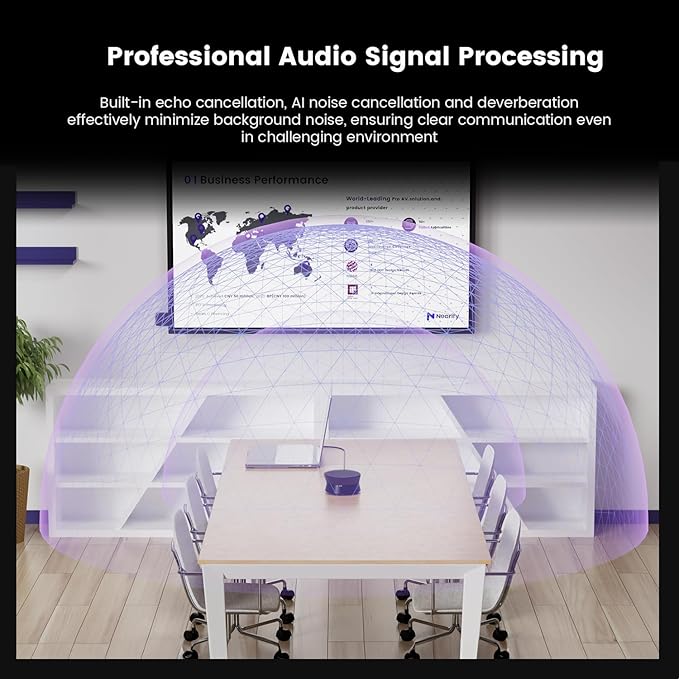 Nearity A20Sx4 Conference Speaker and Microphone, USB Speakerphone w/8 Mics, 16ft Voice Pickup, AI 2.0 Noise Cancelling, USB Speakermic with Daisy Chain, Works with Microsoft/Teams/Google Meet