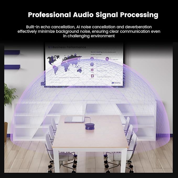 Nearity A21Sx2 Zoom Certified Conference Speaker and Microphone, Speakerphone w/8 Mics, 16ft Voice Pickup, AI 2.0 Noise Cancelling, USB Speakermic with Daisy Chain, Works Teams/Zoom/Google Meet