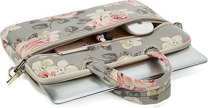 kayond White Rose Patten water resistant Laptop Shoulder Messenger Bag Case Sleeve for 12 Inch 13 Inch Laptop,Laptop Briefcase