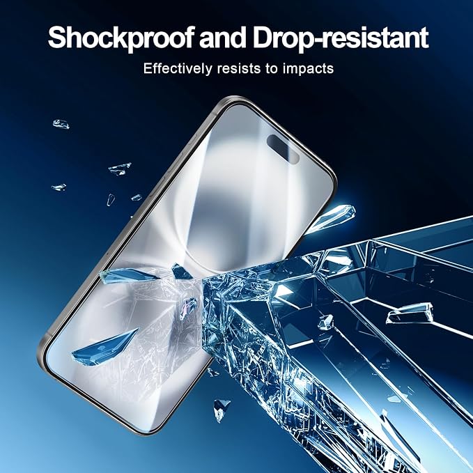 NEW'C 3x for iPhone 16 Plus Screen Protector (6.7 inches)+ 3x Camera Lens Protector, Sensor Protection, Case Friendly Tempered Glass Film + Dust Plug- Easy installation tool include