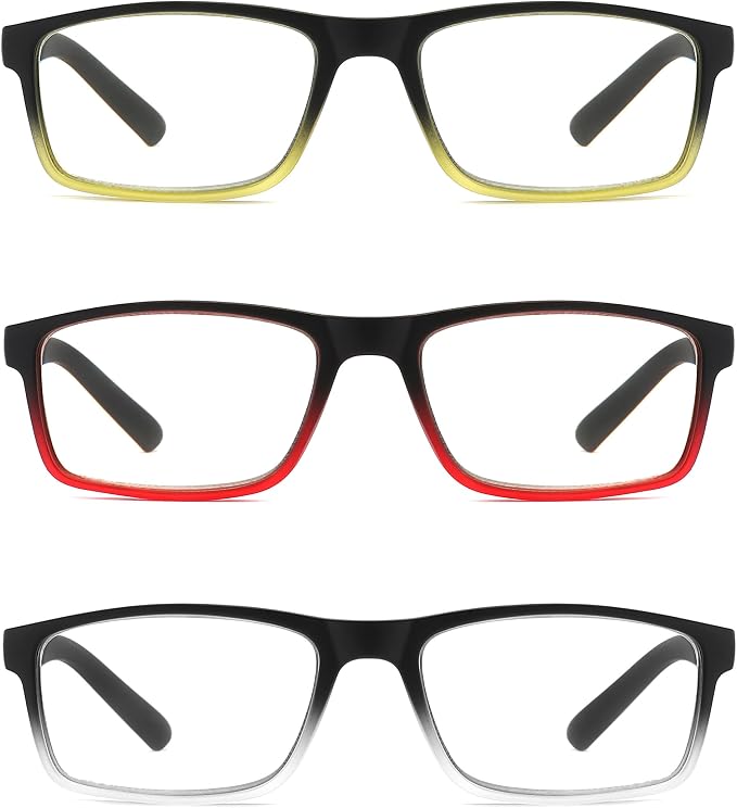 Blue Light Blocking Reading Glasses 4 Pack Computer Readers for Women Men,Anti Glare UV Ray Filter Eyeglasses… (C10-12, 1.50)
