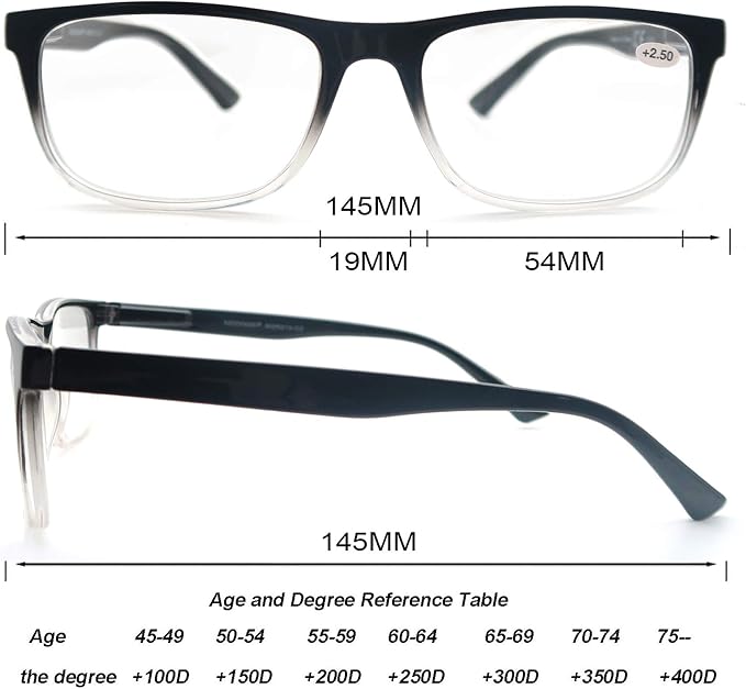 Blue Light Blocking Reading Glasses Men Large Wide Oversized Square Computer Readers Glasses for Big Head/Large Face